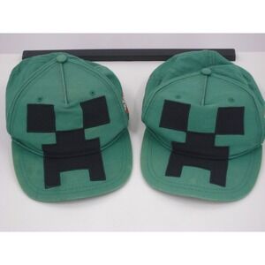 Jinx Minecraft Creeper Snapback Hat‎ Lot of 2 Green Jinx TNT Boys Adjustable